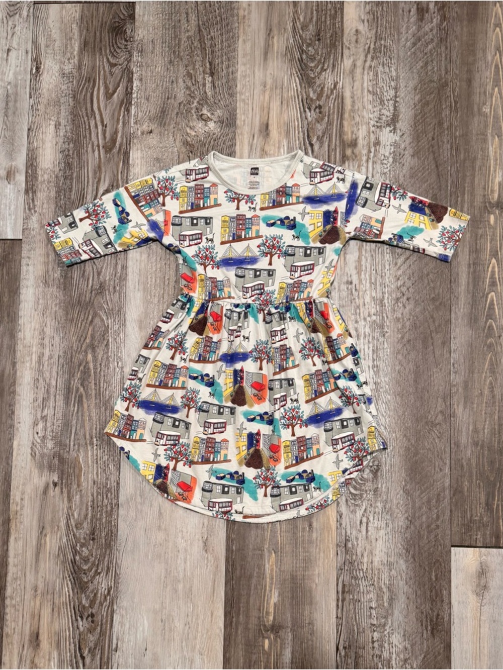 Tea Collection: City-Print Twirl Dress